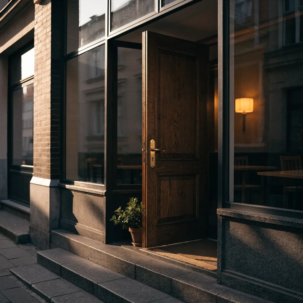 Stolik w lounge Pavillon Azur w porannym świetle, karty i żetony